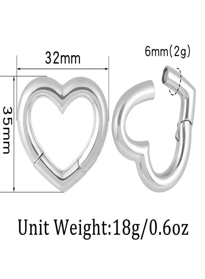 Earblity 2PCS Heart Ear Weights Piercing Ear Plugs Tunnels For Stretched Ears Lobe Hypoallergenic 316 Stainless Steel Ear Gauges Body Jewelry Stretchers 6mm (2g) - Image 4